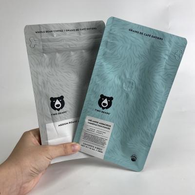 China Moisture Proof Custom Printed Flat Bottom Bags For Coffee Food Grade Packaging Bags For Coffee With Valve for sale