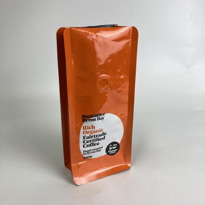 China Disposable Custom Printed Food Packaging Bags Flat Bottom Pouch Bags For Coffee With Valve for sale