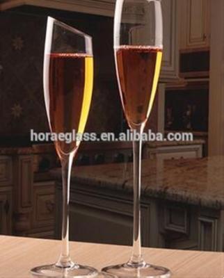 China Europe Wholesale Creative Oblique Mouth Glass Champagne For Party 200ml for sale