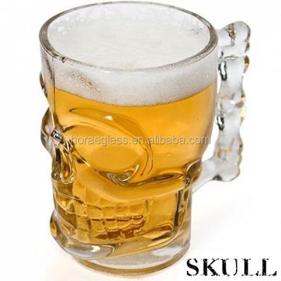 China Viable glass beer with handle glass, part for skull-face shape glass for sale