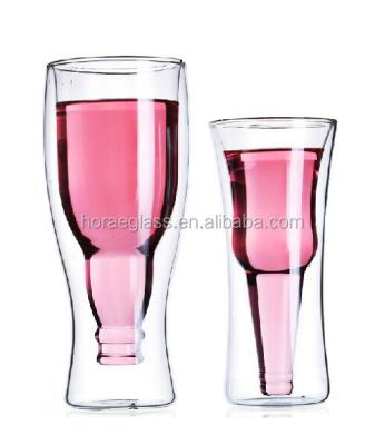 China New Nice Home Appliance Beer Wall Creative Double Top Glass World Cup Handmade Beer Glass for sale