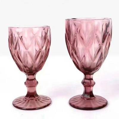 China Homeware Premium Quality Glass Diamond Goblet Glass Champagne Flute for sale