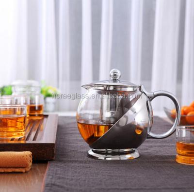 China Hot Sale High Sustainable Borosilicate Glass Teapot / Heat Resistant Glass Teapot for sale