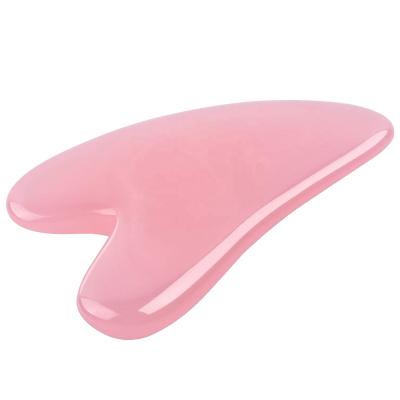 China Wholesale Custom Natural Scratching Pink Stone Rose Quartz Face Massage Guasha Skin Care Tool Gua Sha for sale