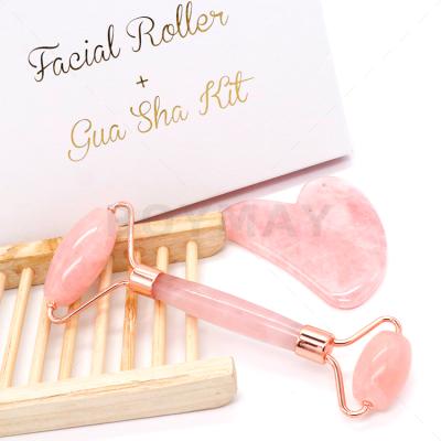 China Anti-Puffiness Best Jade Stone Beauty Anti Aging Rose Quartz Roller Jade Massage for sale