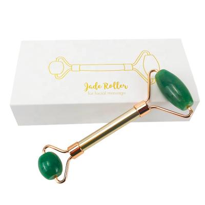 China Natural Green Face Lift Label Luxury High Quality Face Body Foot Neck Jade Massage Roller for sale