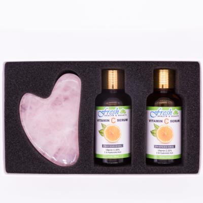 China Amazon Eco-Friendly Hot Rosehip Oil And Rose Quartz Massage Gua Sha Stone Set For Facial Massage Tool for sale