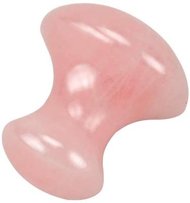 China Custom Face Gua Sha Clear Pink Mushroom For Natural Rose Quartz Stone Guasha Borad Tool for sale