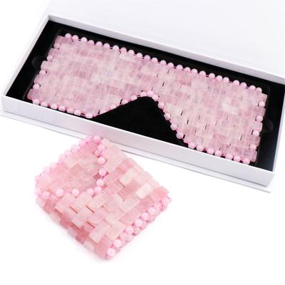 China Natural Crystal Rose Quartz Facial Stone Jade Eye Mask New Fashion Anti Aging Sleep EYE Mask for sale