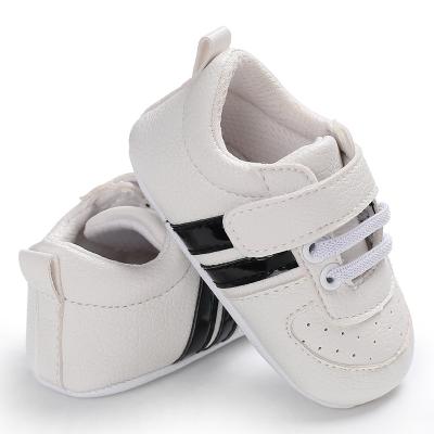 China Factory High Quality Newborn Baby Quick Shipping Soft-Soled Baby Shoes Girl Flats Leather Trim Toddler Shoes for sale