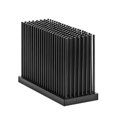 China Machine Work 30W Length Width 150*60mm And Height 100mm Black Anodic Oxidation Rectangle Led Lightweight Aluminum Pin Fin Forged Heatsink for sale