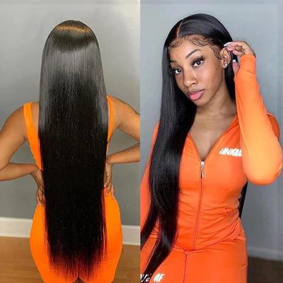 China Silky Straight Wave 220 Density 13*6 Lace Front Wig Bone Straight Hair Wig HD Lace Up Human Hair Wholesaler Vintage Glueless Hd Straight Full Lace Wig for sale