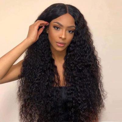 China 180% 250% Glueless Brazilian Raw Virgin Human Remy Curly Hair Police Lace Wigs 30 Inch HD 13*4 Curly Lace Frontal Loose Deep Wave Wigs for sale