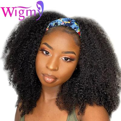 China Glueless 3c 4a Afro Wholesale Glueless Hair Wig Curly Headband Wigs Kinky Curly Deep Wave Headband Half For Black Women for sale