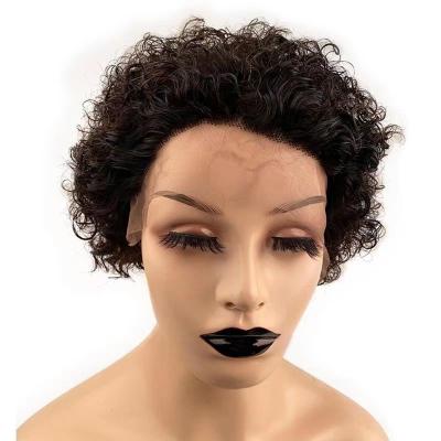 China Jerry Curl Wholeslae Short Bob Pixie Cut Lace Frontal Wigs Curly For Color Women Brazilian Hair Cheap Wig for sale