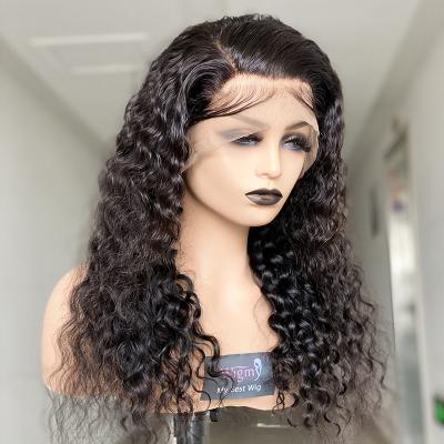 China Water Wave Remy Human Hair Water Wave Lace Front Human Hair Wigs For Color Women Pre Plucked With Baby Hair Curly Frontal Wigs for sale