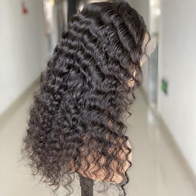 China Deep Wave Deep Wave 360 ​​Lace Frontal Wigs Hair For Color Women Wet And Wavy Brazilian Deep Curly Full Lace Front Lacefront Wig for sale