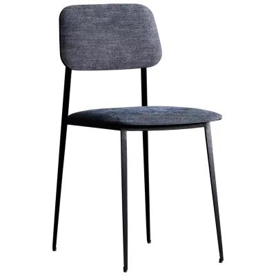 China Modern Imported Nordic Expression Iron Art Fabric Modern Contracted Art Dining Chair for sale