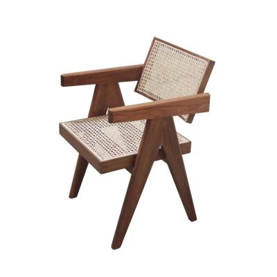 China Solid wood chair with ratten seat wholesale modern solid wood lounge chair for living room balcony for sale