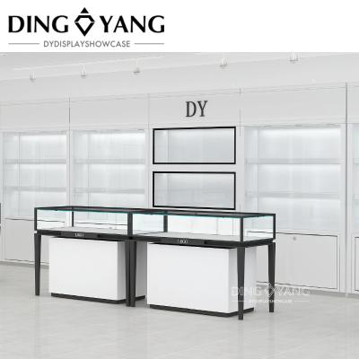 China Moderno estilo de moda personalizado Negro Blanco Joyería Armarios de escaparate Sin instalación en venta