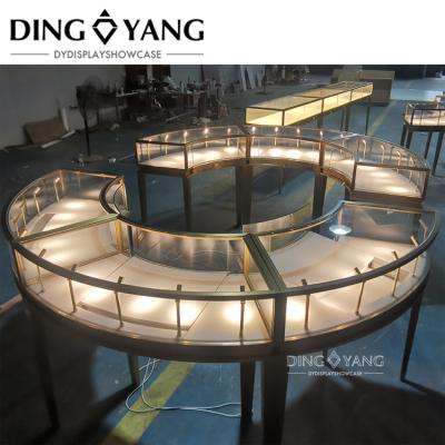 China Moderno estilo de moda luxo iluminação fechável LED joalharia vitrine sem instalação à venda