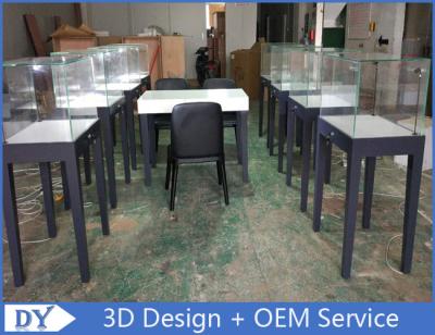 China Manufacturer supplier modern simple style wooden gray color museum exhibit cases with lights for sale