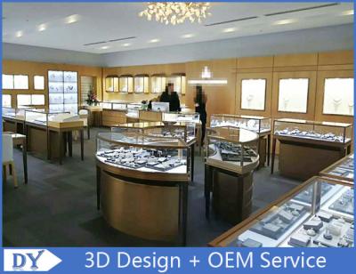 China Elegant S / S Store Jewelry Display Cases 3D Design Beige + Matte White for sale