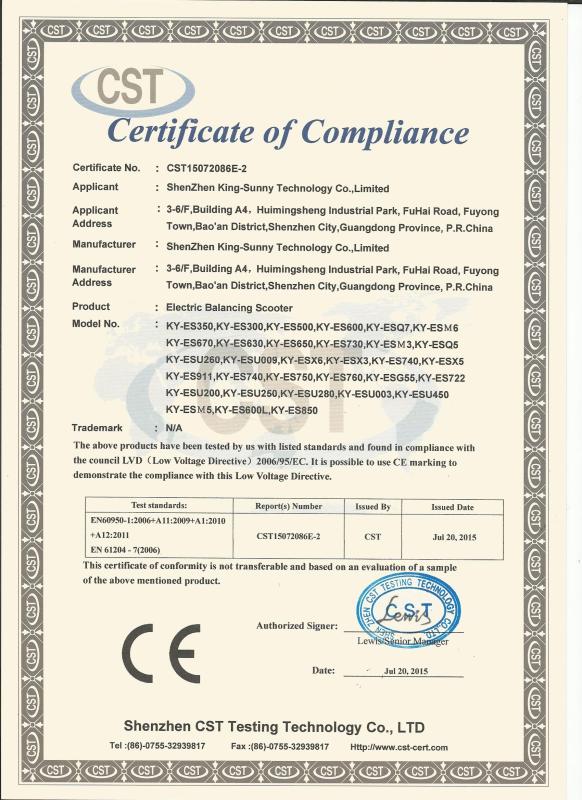 CE - Shenzhen King-Sunny Technology Co., Limited