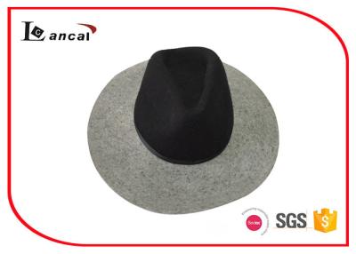 China Black And Grey Tan Felt Cowboy Hat Ribbed Band Mens Felt Dress Hats for sale