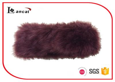 China Animal Faux Fur Knitted Snood Scarf With Black Satin Lining Without Elastic for sale