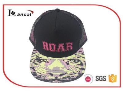 China Las gorras de béisbol ajustables del camuflaje del emb brillante del rosa para los adultos con algodón mezclan el material en venta