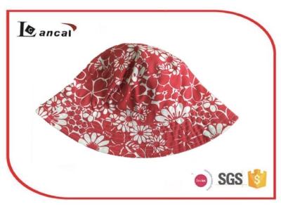 China 100% Cotton Red reversible fisherman printed bucket hat for children , kids , adult for sale