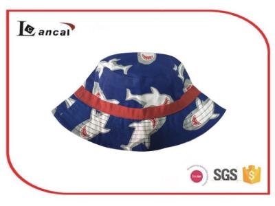 China Boys shark custom multi printed bucket hat 52cm with cotton fabric for boys for sale