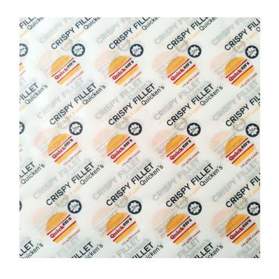 China Good Quality Greaseproof Printed Sandwich Burger Wrapping Shawarma Sandwich PE Coated Paper Greaseproof Paper for sale