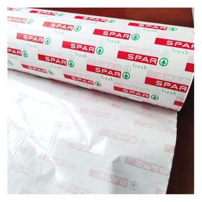 China Disposable Waterproof Greaseproof PE Laminated Butcher Meat Paper Roll PE Coated Paper Roll for sale