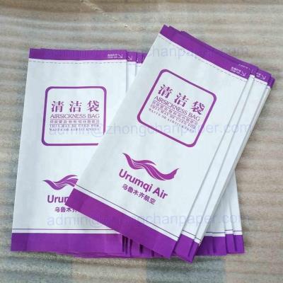 China Customized Disposable Waterproof Vomit Bags PE Coated Paper Bags for sale