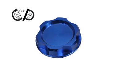 China Blue Steering Wheel Hub Kit / Aluminium Universal Oil Filler Cap Cnc Machined for sale