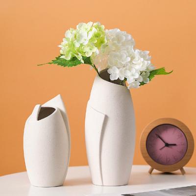 China Nordic Modern Minimalist Style Customizable Size White Female Body Shape Ceramic Flower Vase For Home Decor Living Room Table Ornaments for sale