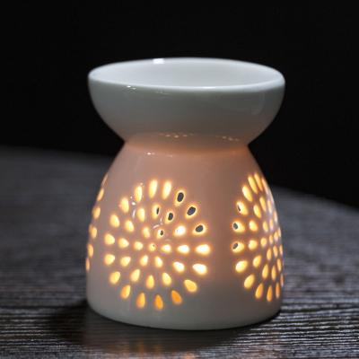 China Spa AROMATIC Warmer Aroma Melt Wax Candle Tealight Oil Burner Porcelain Ceramic Essential Oil Burners for sale