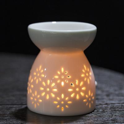 China AROMATIC Ceramic Oil Burner Flower Aroma Burners Matched Wax Warmer Aromatherapy Pies Holder Candle Scented Diffuser Bedroom Home Decor for sale