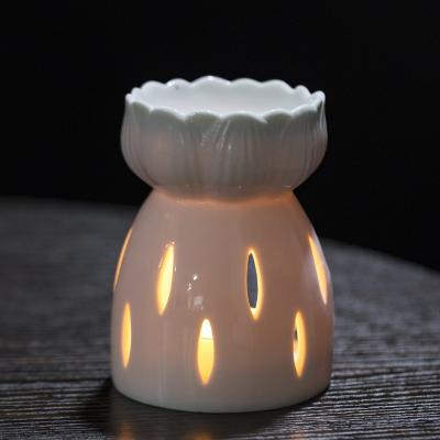 China Wholesale AROMATIC White Oil Burner Wax Style Oil Burner Oval Style Ceramic Material Popular Heater Wax Heater for sale