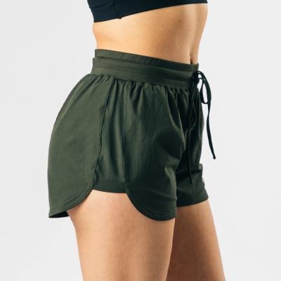 China QUICK DRY Women's Sports Workout Shorts Fitness White Gym Solid Shorts Woven Women's Sports Yoga Shorts for sale