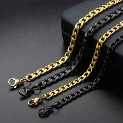 China Casual/Sporty Cuban Link Chain 18K Gold Pave Cut Figaro Link Chain 3mm 4mm 5mm 6mm 7mm Width Random Length Necklace for sale