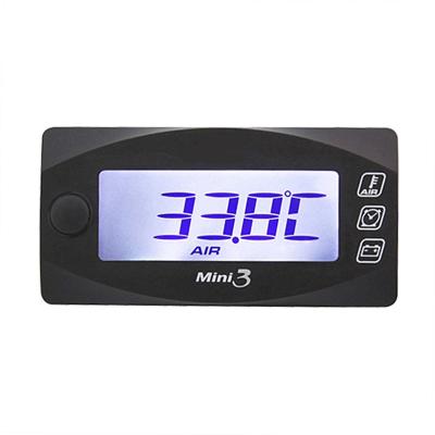 China 12v MINI 3 IN 1 Air Temperature Meter Voltmeter Digital Thermometer LED Temp Gauge Universal Motorcycle Waterproof for sale