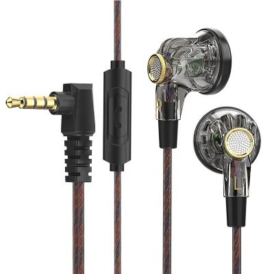 China new QKZ MDR 16mm In-Ear Dynamic Flat Head Headphones Monitor Earbuds Bass In Ear HIFI HeadphoneEarphone With MIC for sale