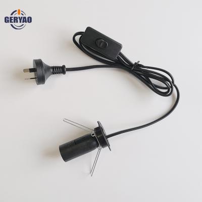 China Australian Home Appliance Sale License Salt Lamp Power Cord With On Off Switch And E14 Lamp Holder With Spring for sale