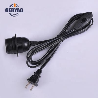 China Home Appliance USA Canada Approved 2 Pin Flexible Power Plug Cord Kit With E26 Switch And Light Holder for sale