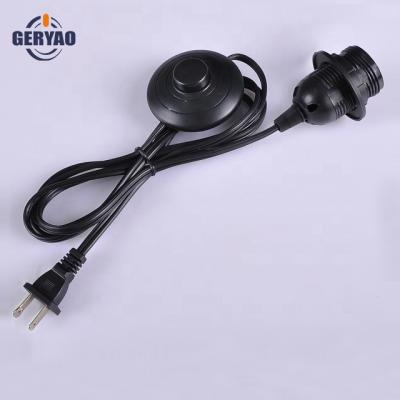 China American style home appliance socket lamp cord with foot switch and E26 bulb socket for sale