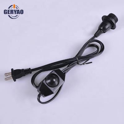 China Home Appliance Customized USA Plug + Dimmer Switch + E12 Lamp Socket Electrical Wire Cord Set for sale