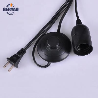 China Home Appliance Customized USA Canada Approved E26 Socket Electrical Wire Foot Pedal Switch Lamp Holder Cord Set for sale